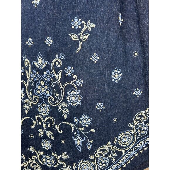 Vintage Y2K Rave Handkerchief Asymmetrical Skirt Paisley Pull On S/M - Picture 4 of 4